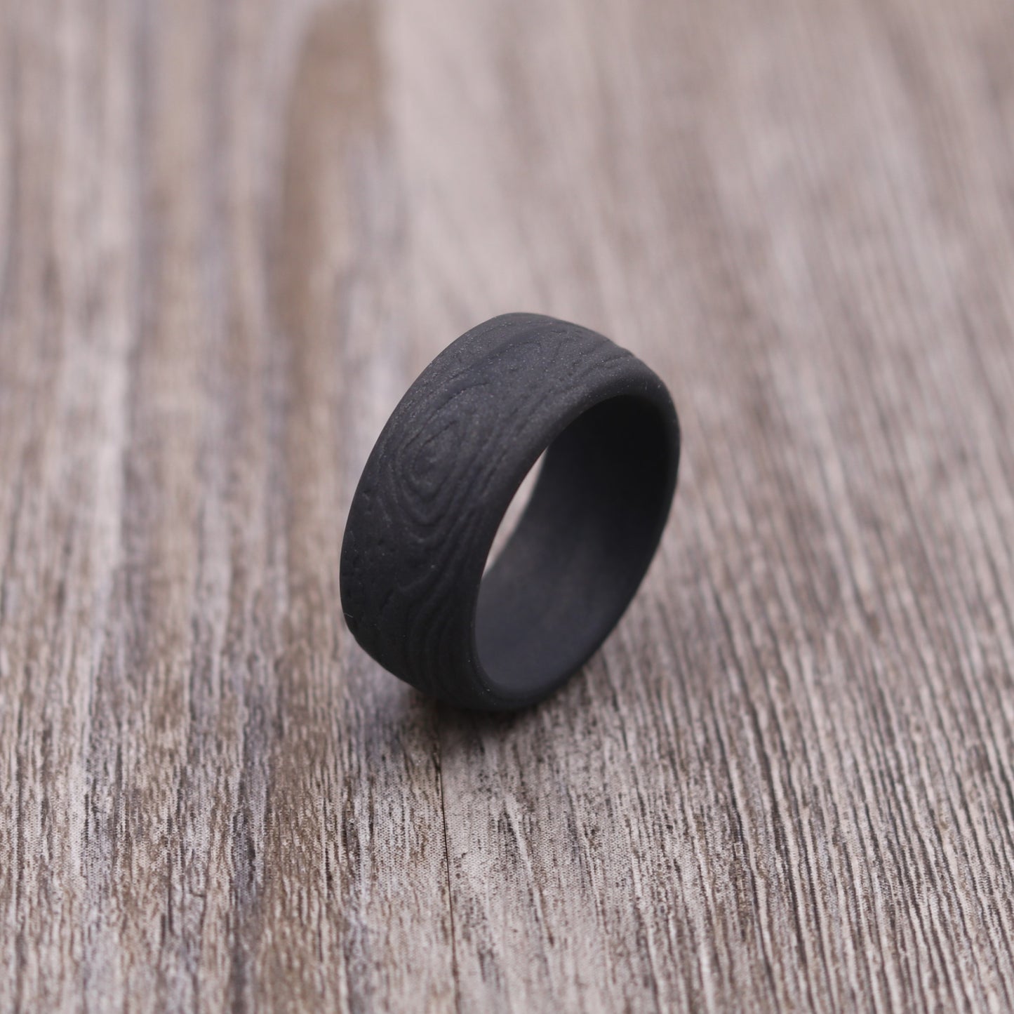 8.7MM Tree Bark Textured Silicone Ring - PERSONALIZED