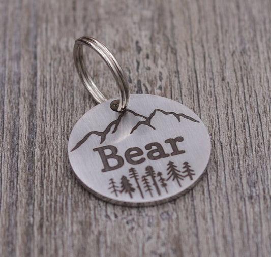Mountains and Trees Personalized Pet Tag