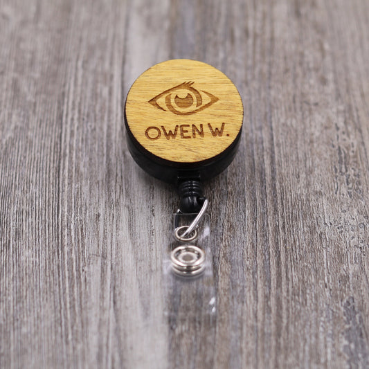 Optometrist/Eye Badge Reel with Name