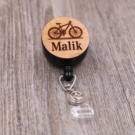 Bicycle Badge Reel with Name