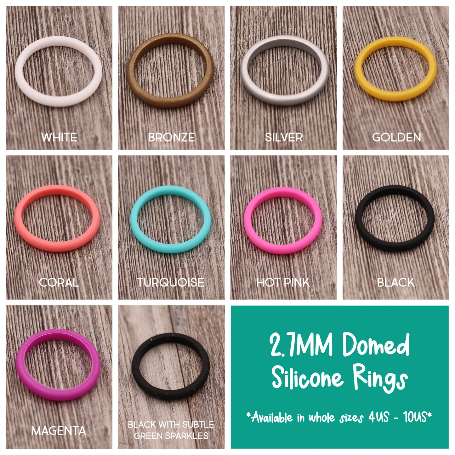 2.7MM Domed Silicone Stacking Rings