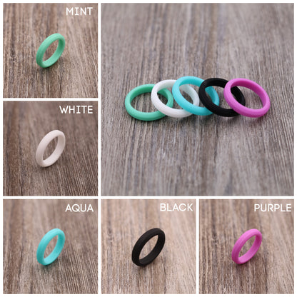 4MM Beveled Edge Silicone Ring - PERSONALIZED
