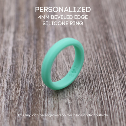 4MM Beveled Edge Silicone Ring - PERSONALIZED