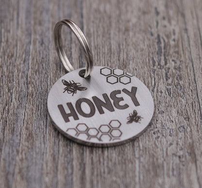 Bees & Honeycomb Personalized Pet Tag