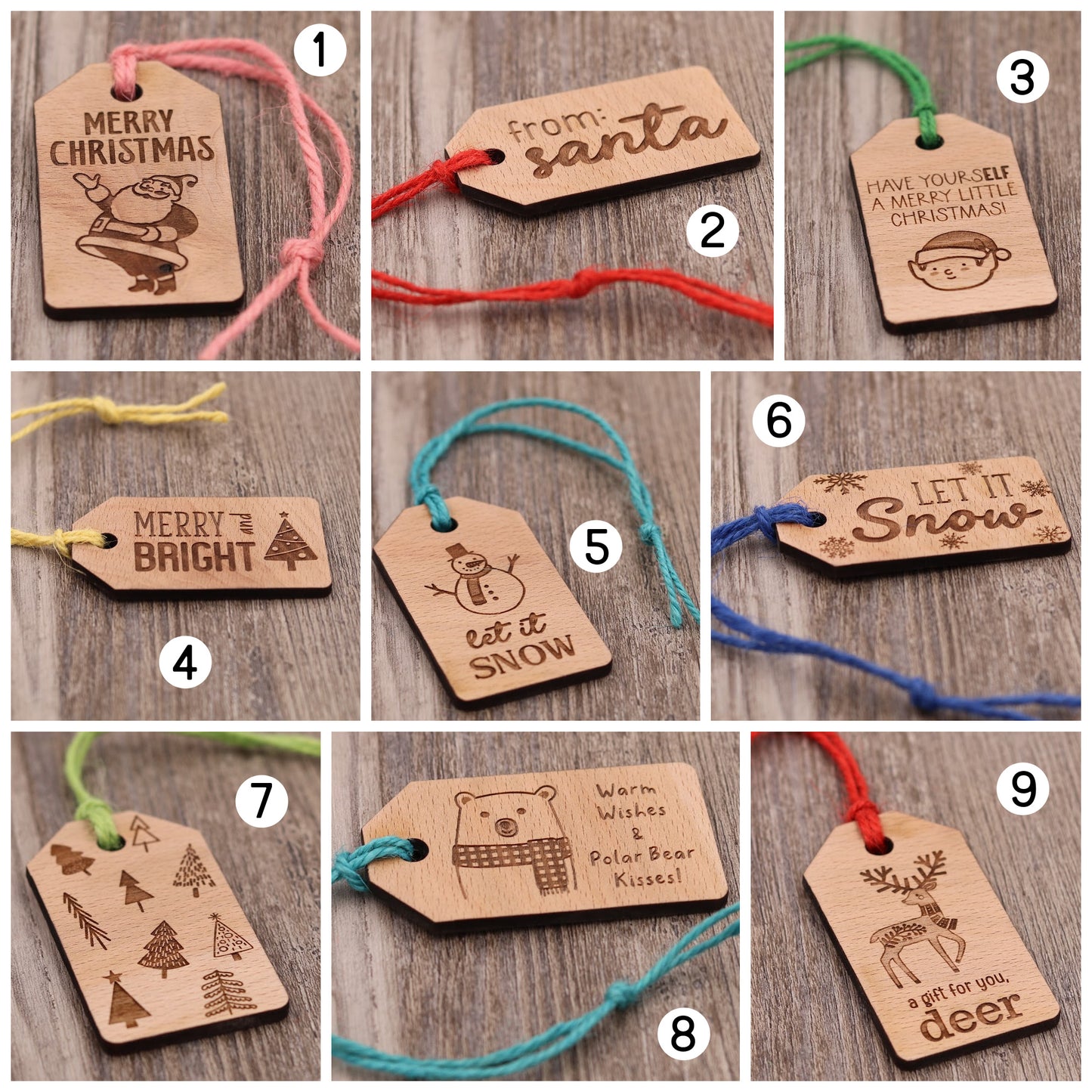 Wood Christmas Gift Tags