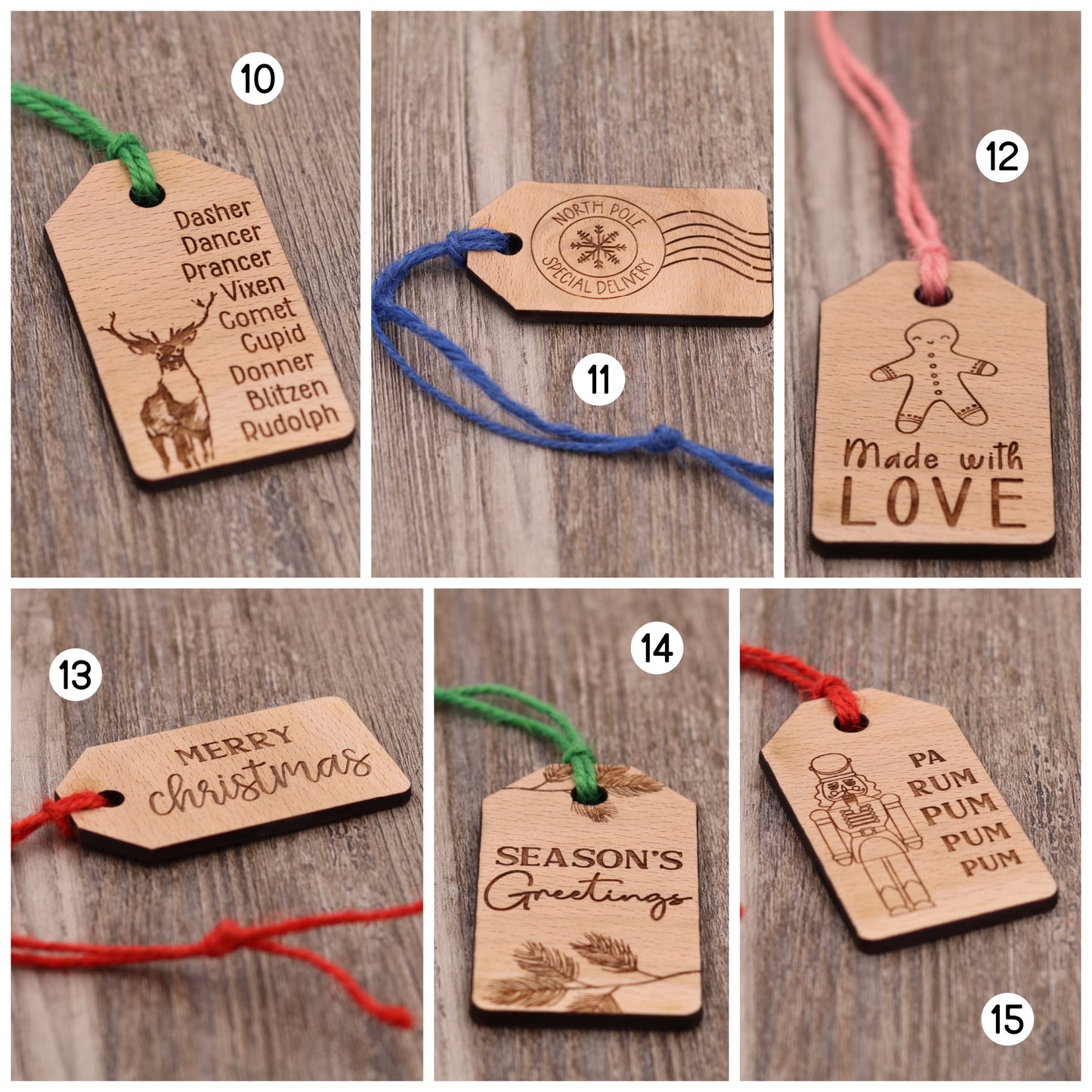 Wood Christmas Gift Tags