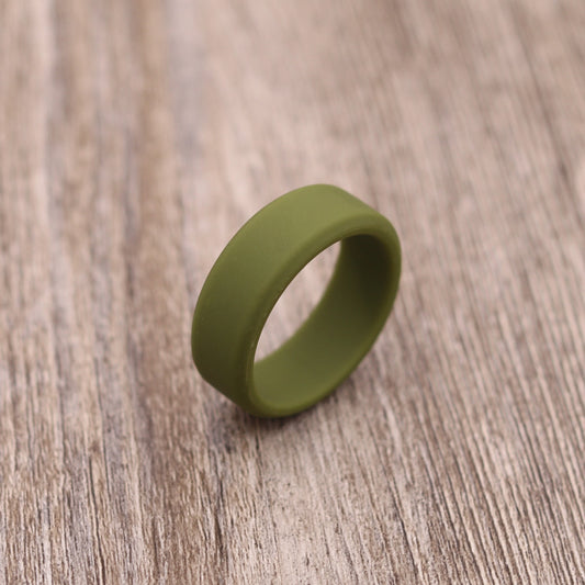 8MM Beveled Edge Silicone Ring - PLAIN/NON-PERSONALIZED