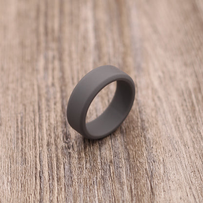 8MM Beveled Edge Silicone Ring - PLAIN/NON-PERSONALIZED