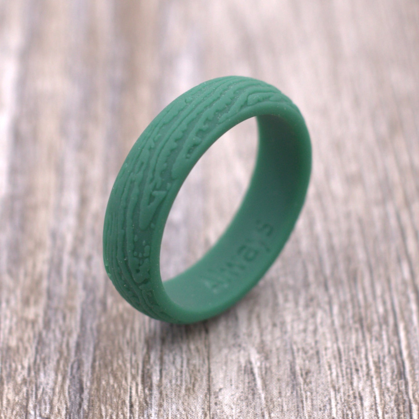 5.7MM Tree Bark Textured Silicone Ring - PERSONALIZED