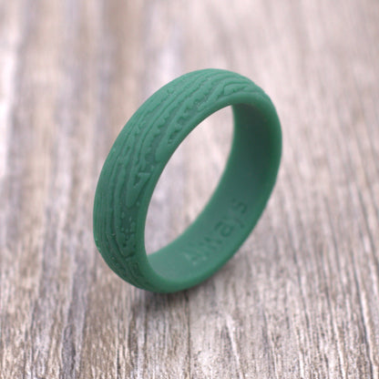 5.7MM Tree Bark Textured Silicone Ring - PERSONALIZED