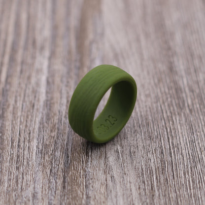 8.7MM Tree Bark Textured Silicone Ring - PLAIN/NON-PERSONALIZED
