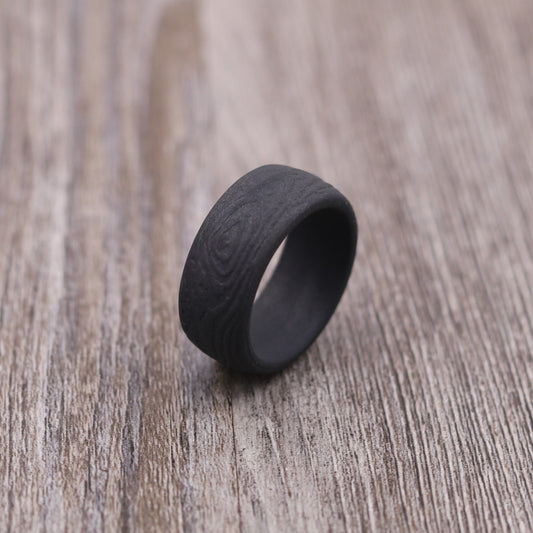 8.7MM Tree Bark Textured Silicone Ring - PLAIN/NON-PERSONALIZED