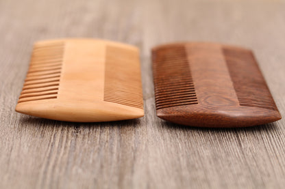 Mustache & Initials - Personalized Wood Comb