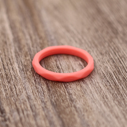 3MM Faceted Silicone Stacking Rings