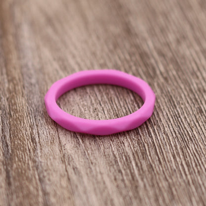 3MM Faceted Silicone Stacking Rings