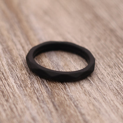 3MM Faceted Silicone Stacking Rings
