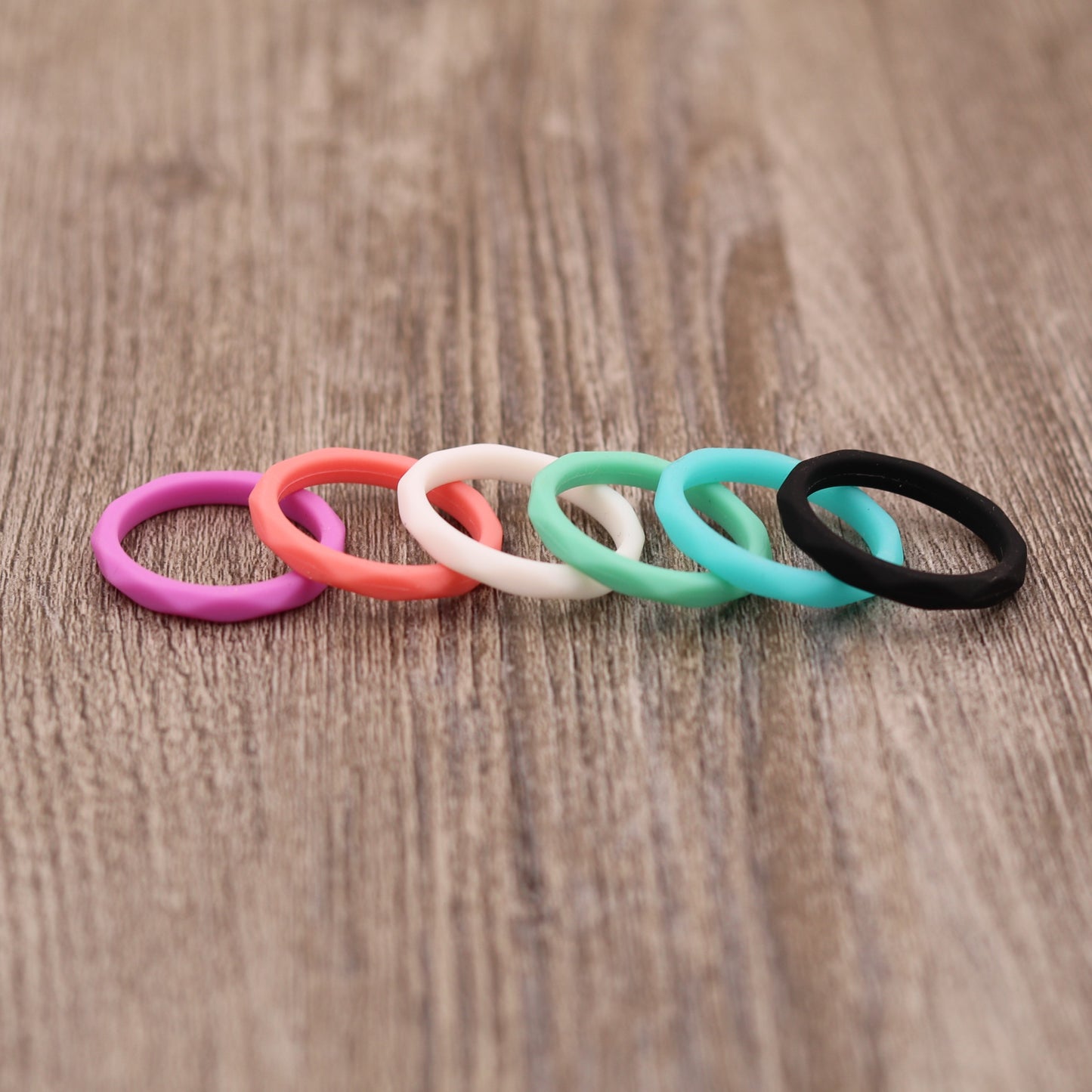 3MM Faceted Silicone Stacking Rings