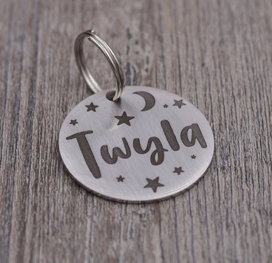 Moon & Stars Personalized Pet Tag