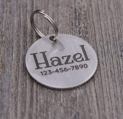 Name & Phone Number Personalized Pet Tag