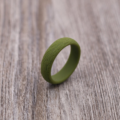 5.7MM Tree Bark Textured Silicone Ring - PLAIN/NON-PERSONALIZED