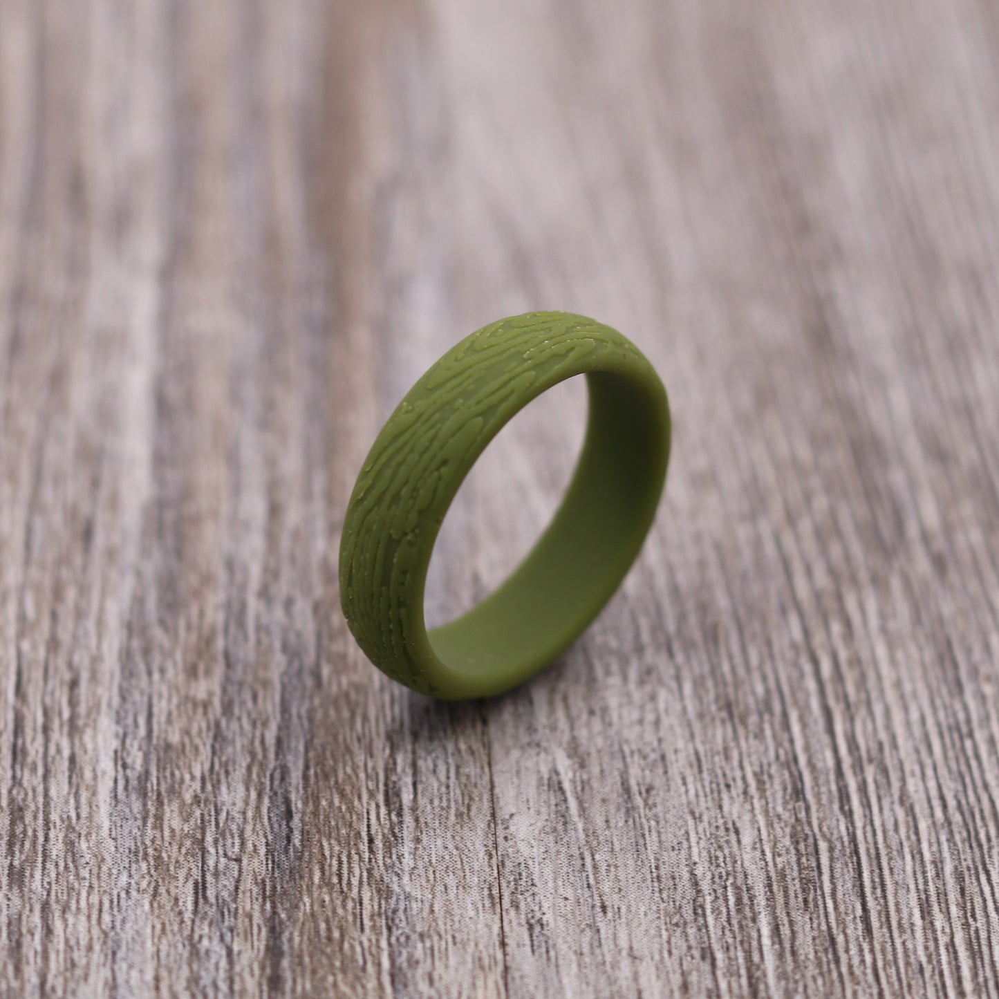 5.7MM Tree Bark Textured Silicone Ring - PERSONALIZED
