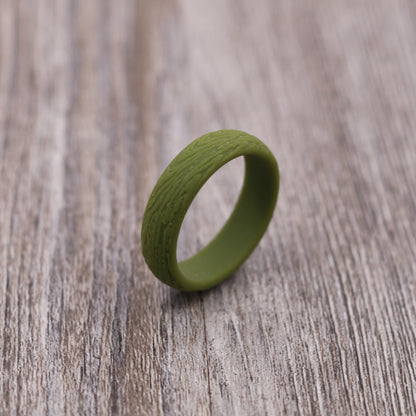 5.7MM Tree Bark Textured Silicone Ring - PERSONALIZED