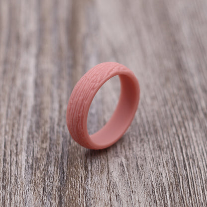 5.7MM Tree Bark Textured Silicone Ring - PLAIN/NON-PERSONALIZED