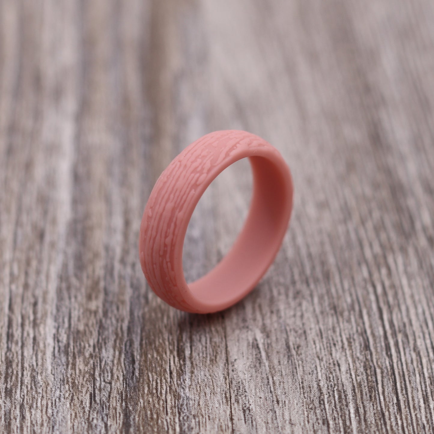 5.7MM Tree Bark Textured Silicone Ring - PERSONALIZED