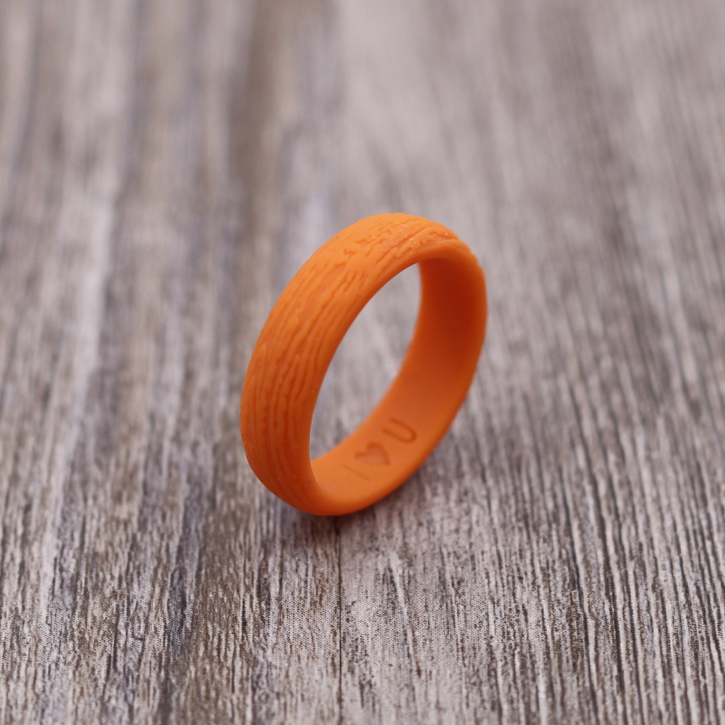 5.7MM Tree Bark Textured Silicone Ring - PERSONALIZED