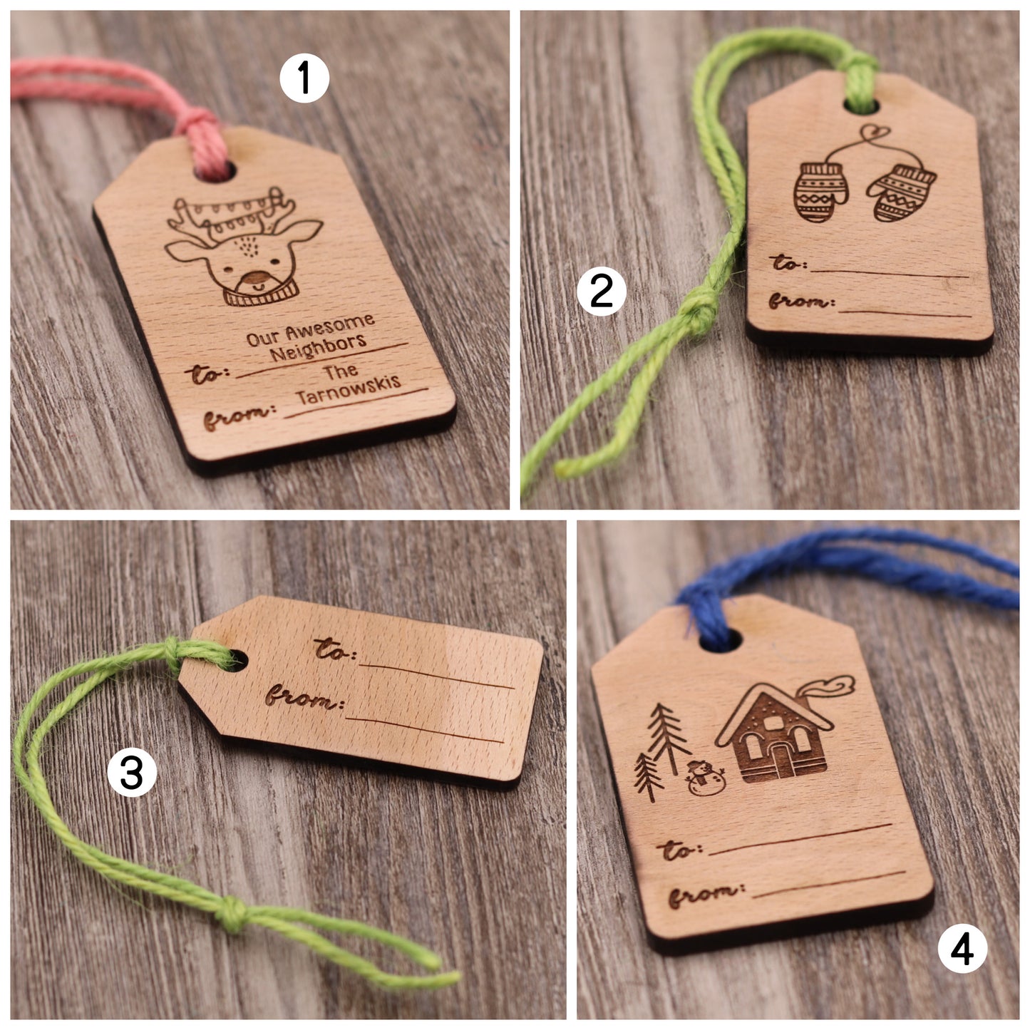 Personalized Wood Christmas Gift Tags