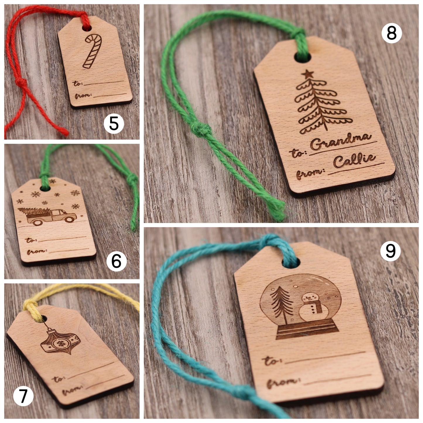 Personalized Wood Christmas Gift Tags