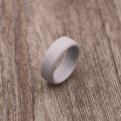 8MM Beveled Edge Silicone Ring - PLAIN/NON-PERSONALIZED