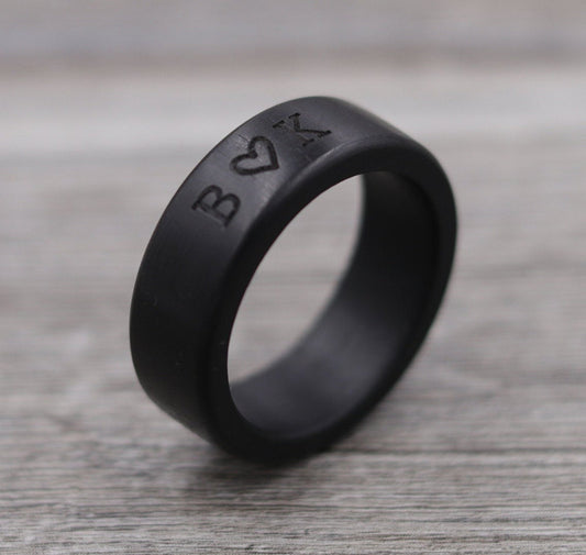 Ebony Wood Ring - Plain and/or Personalized