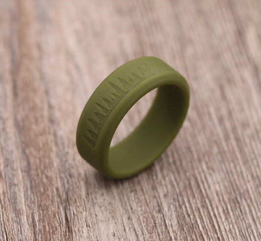 8MM Forest Silhouette Silicone Ring