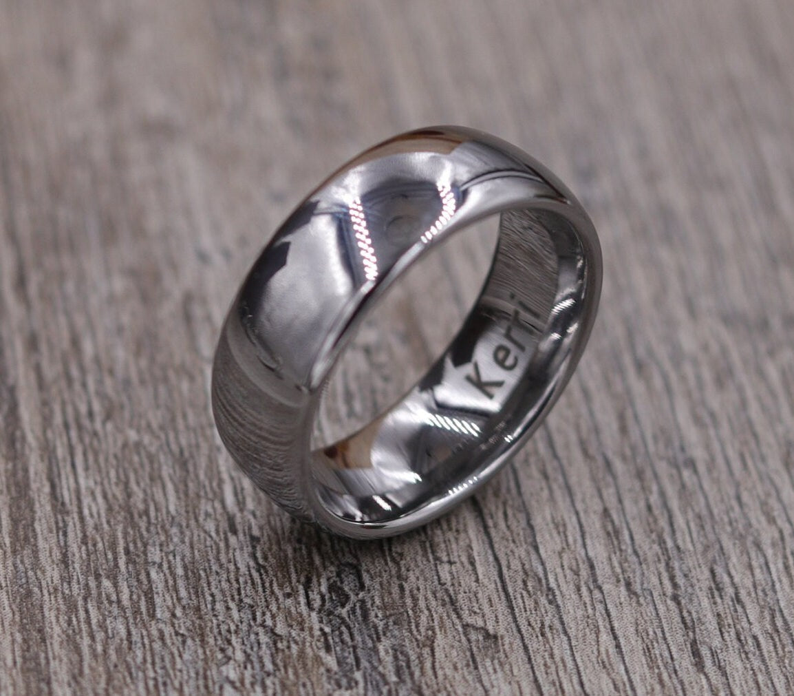 8MM Polished Tungsten Ring