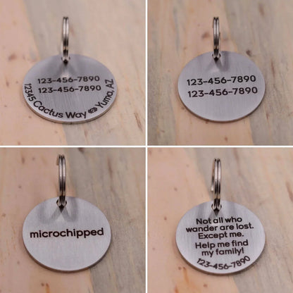 Name, Phone Number, City & State Personalized Pet Tag