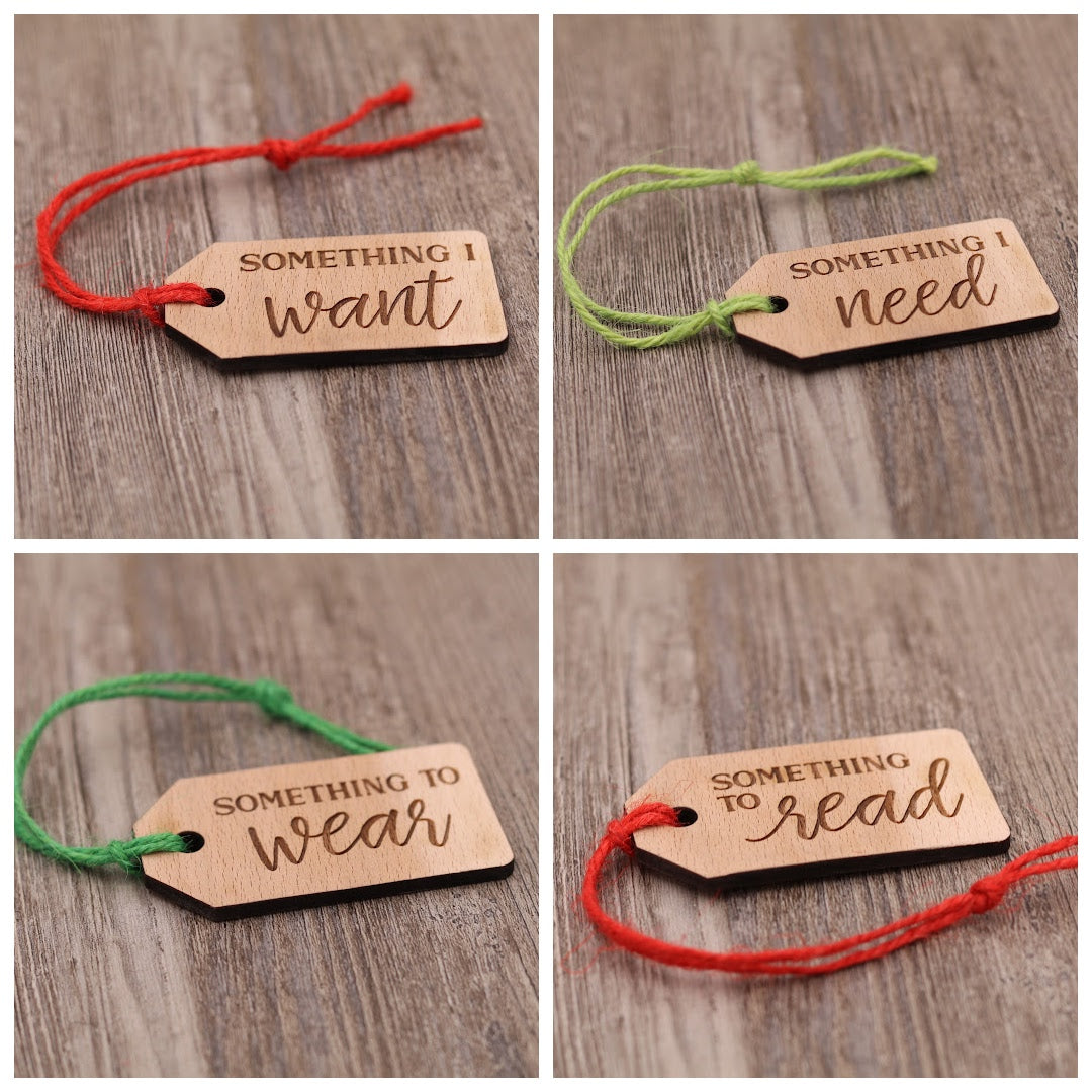 Something I Want, Something I Need, Something to Wear, Something to Read - Gift Tag Set