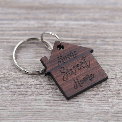 Home Sweet Home Keychain (House-Shaped)