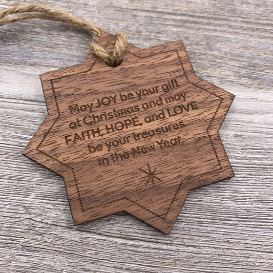 Joy, Faith, Hope, Love Christmas Ornament