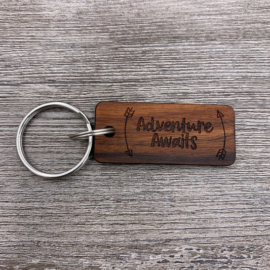 Adventure Awaits with Arrows Keychain (Rectangle)