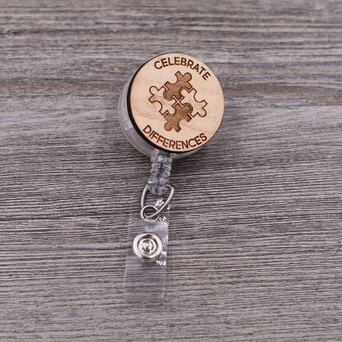 Autism Puzzle Piece Badge Reel