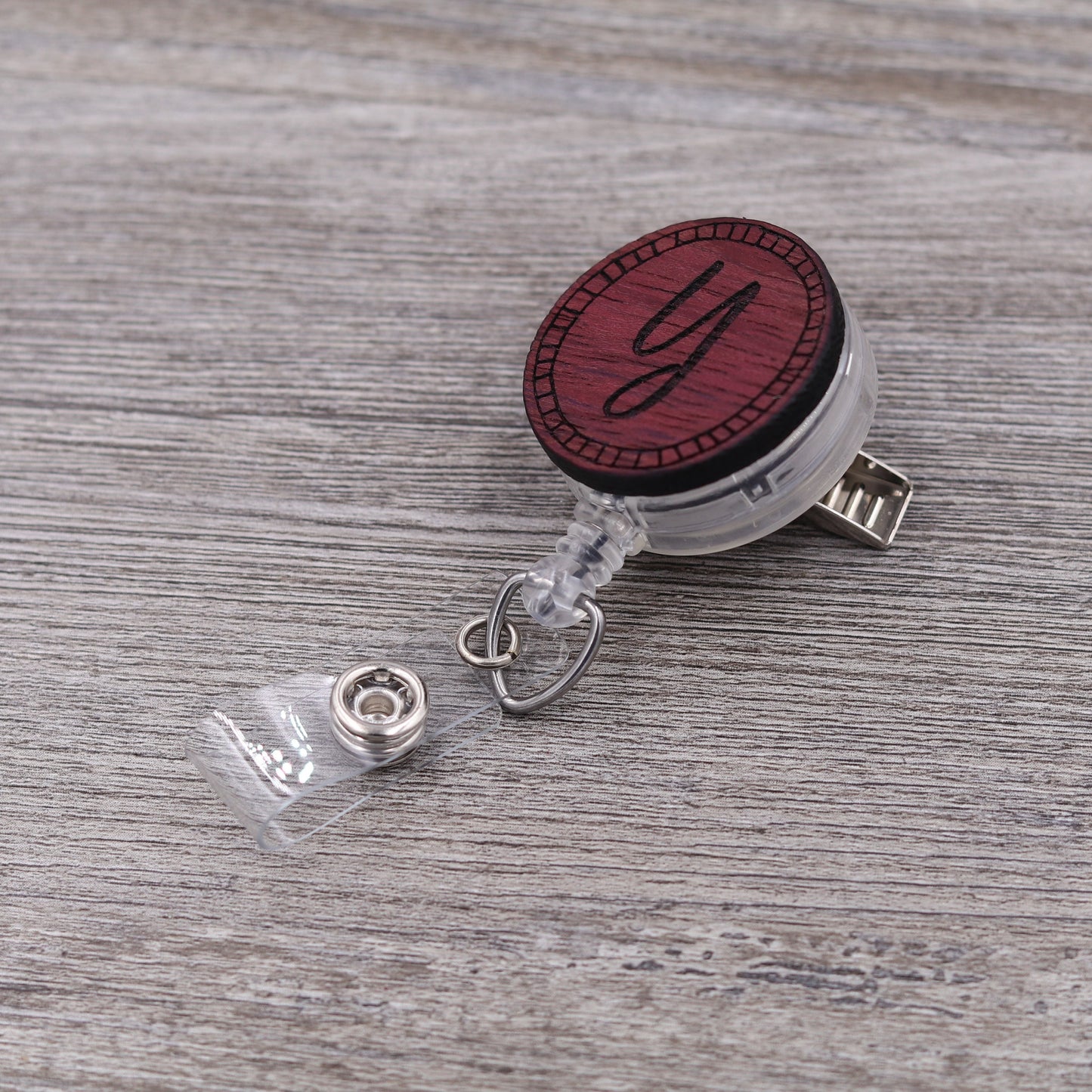 Initial Badge Reel with Decorative Frame
