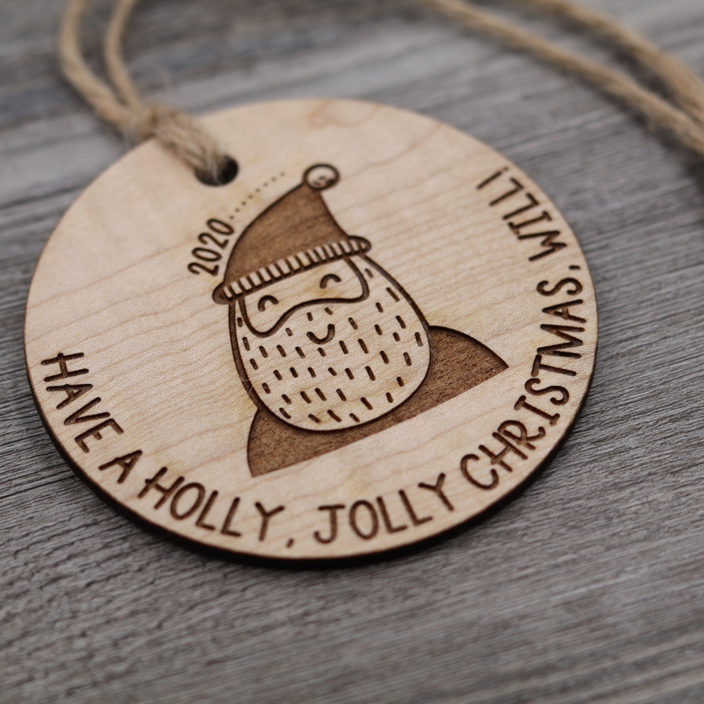 Holly, Jolly Christmas Santa Ornament