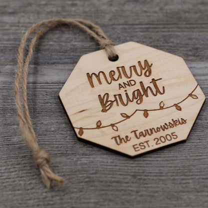 Merry and Bright Family Ornament