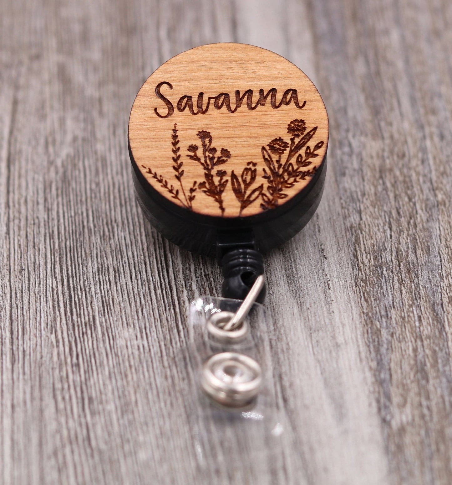 Wildflowers Badge Reel with Name