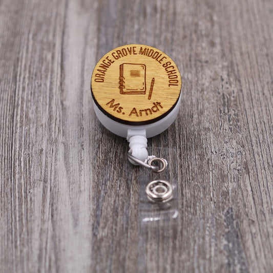 Writing Teacher Badge Reel with Name