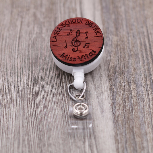 Music Teacher Badge Reel with Name