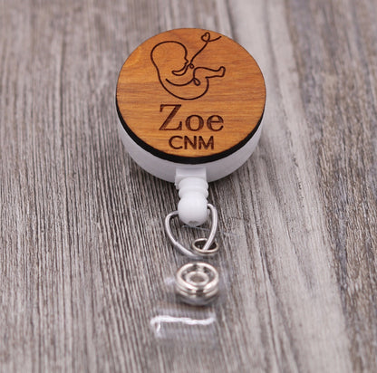 Fetus/Baby Badge Reel with Name