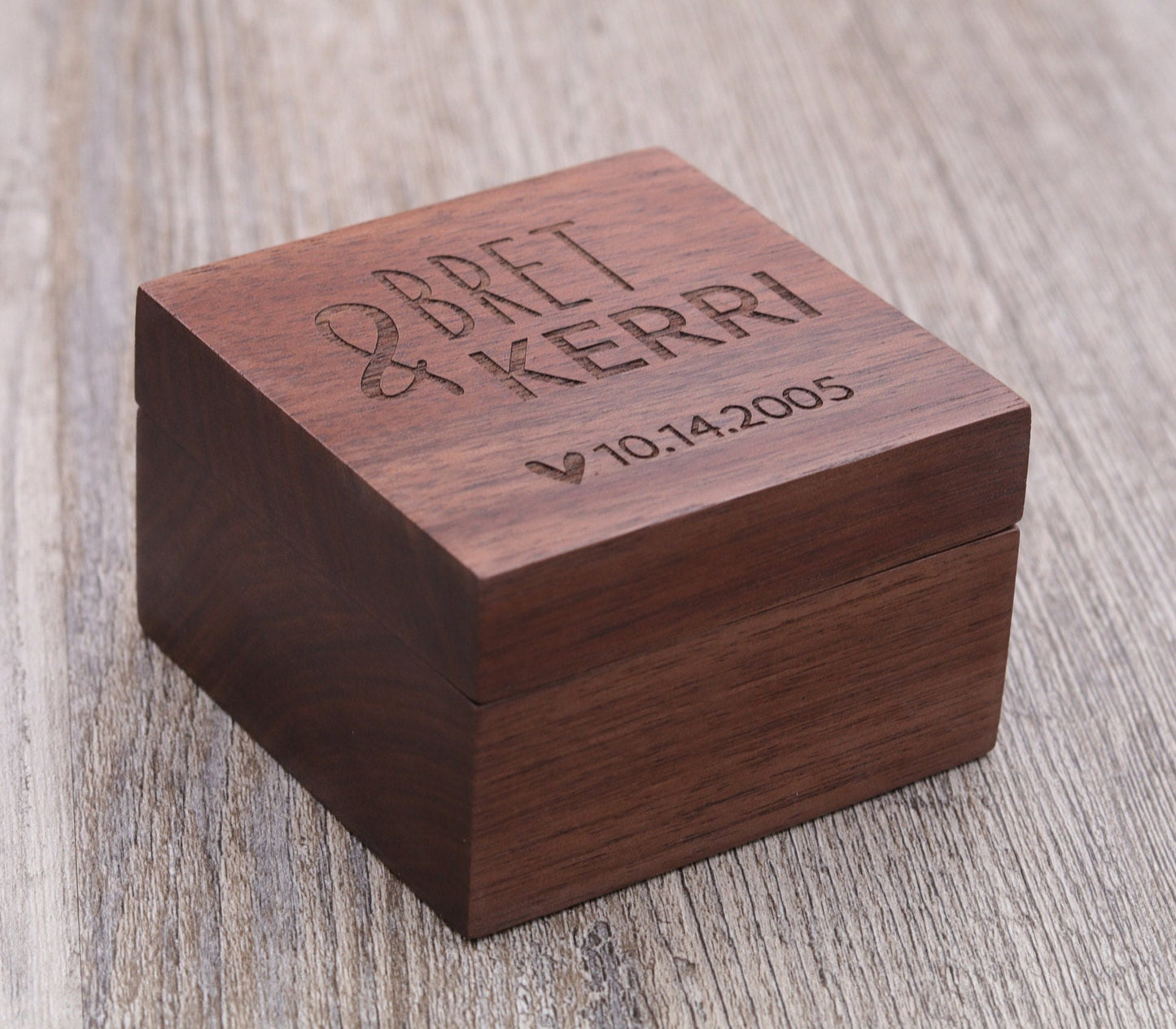Personalized Names with Date - Ring Box, Keepsake Box, Jewelry Box
