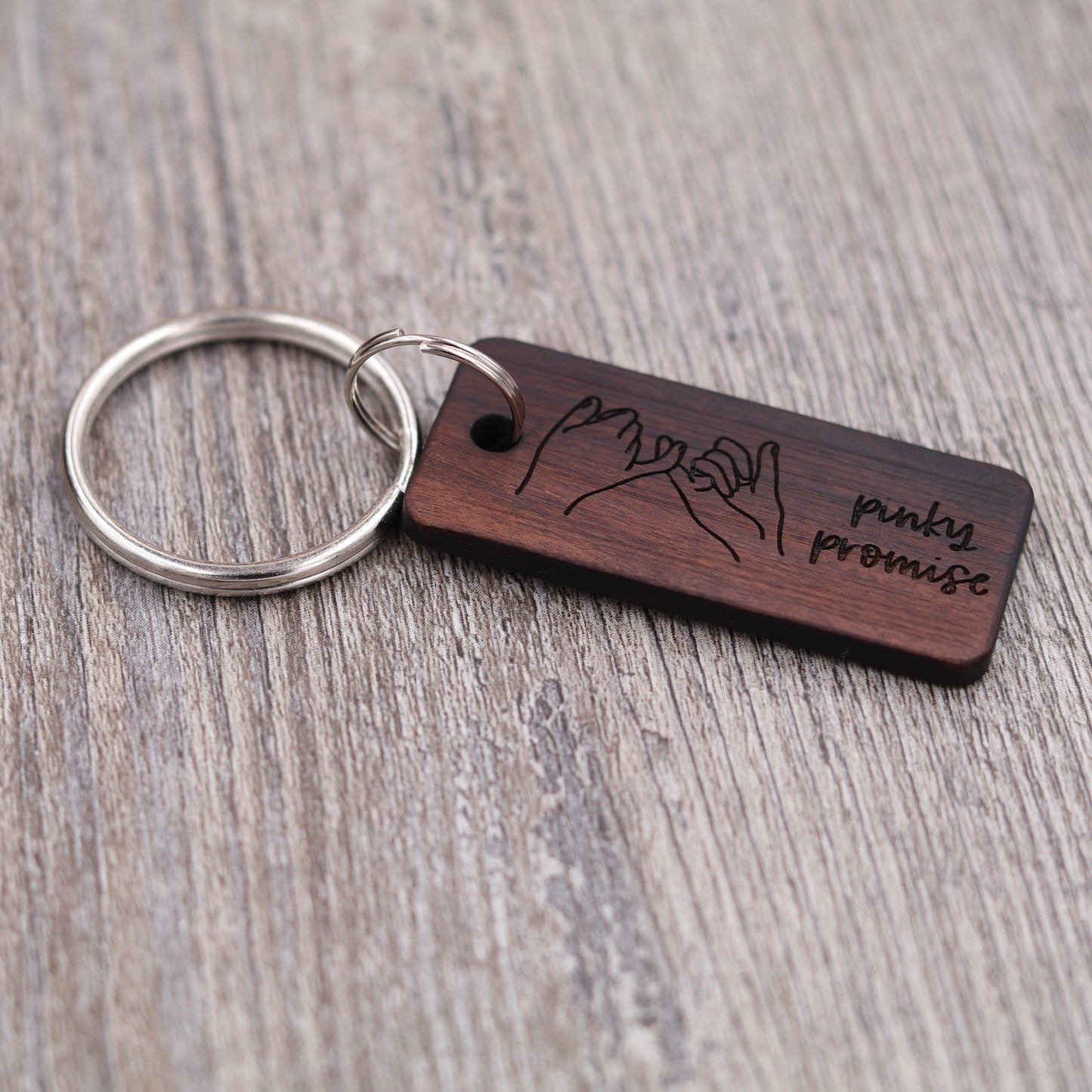 Pinky Promise, Pinky Swear Keychain (Rectangle)
